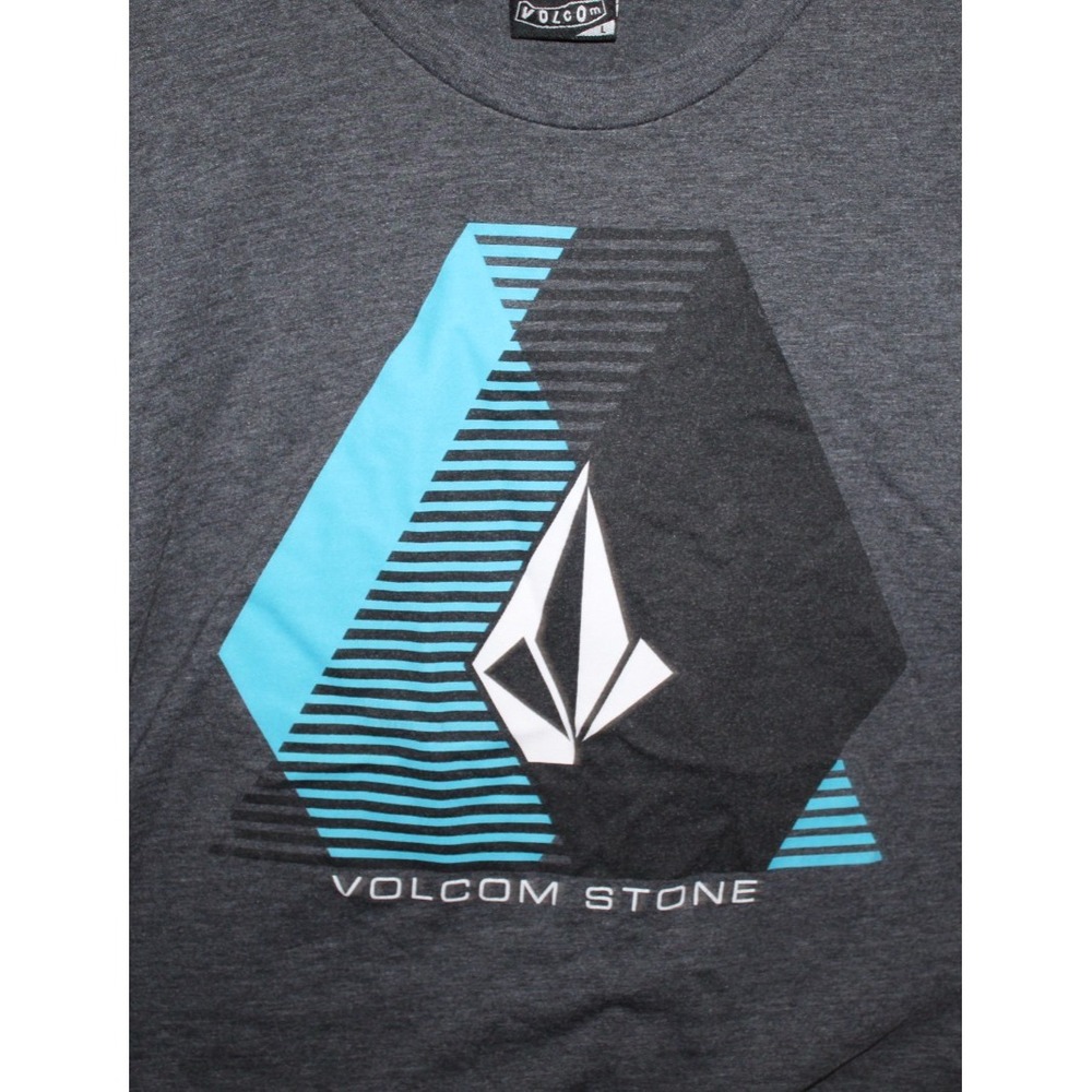Vintage Y2K Volcom Stone T Shirt Mens L Gray Blue Logo Skate Surf Graphic Tee